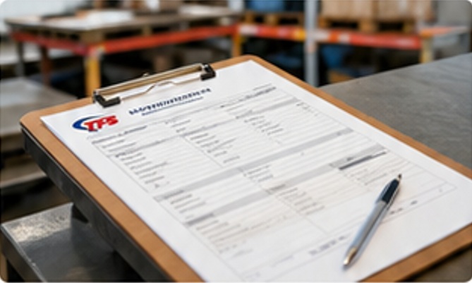 Commercial insurance inspection report on clipboard